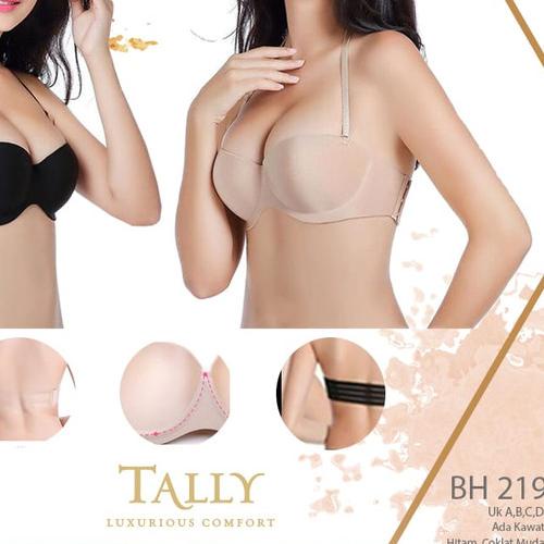 ♬ Seamless Bra 219 Push Up Double Strap Tali Transparan Depan n Belakang - CREAM, CUP B/36-38 ♕