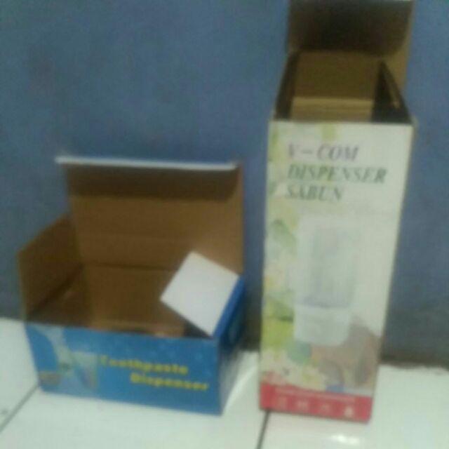 Paket Tempat Sikat Gigi Dan Dispenser Odol & Dispenser Sabun Cair Single Bonus Sikat Gigi
