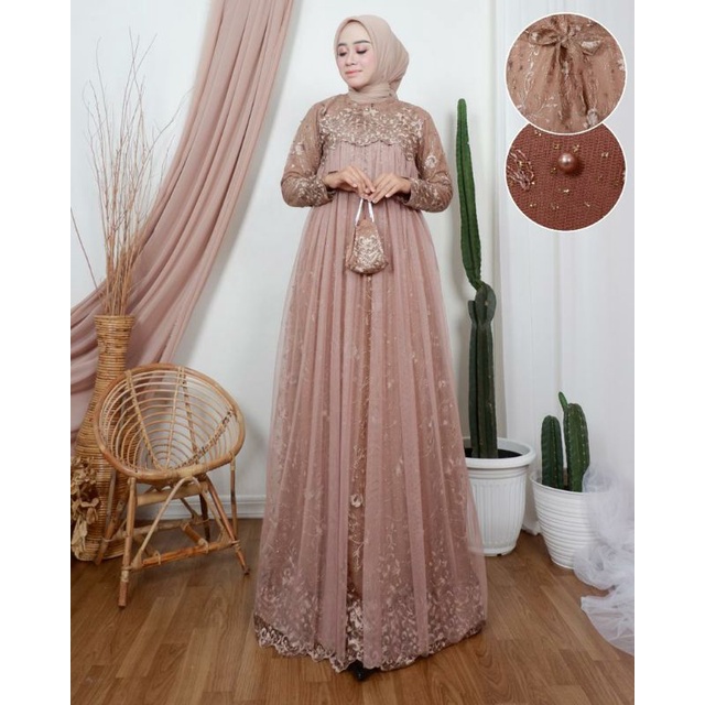 GAMIS BRUKAT TILLE MIX TUTU LAYLA - GAMIS TILLE PESTA - GAMIS TILLE KEKINIAN