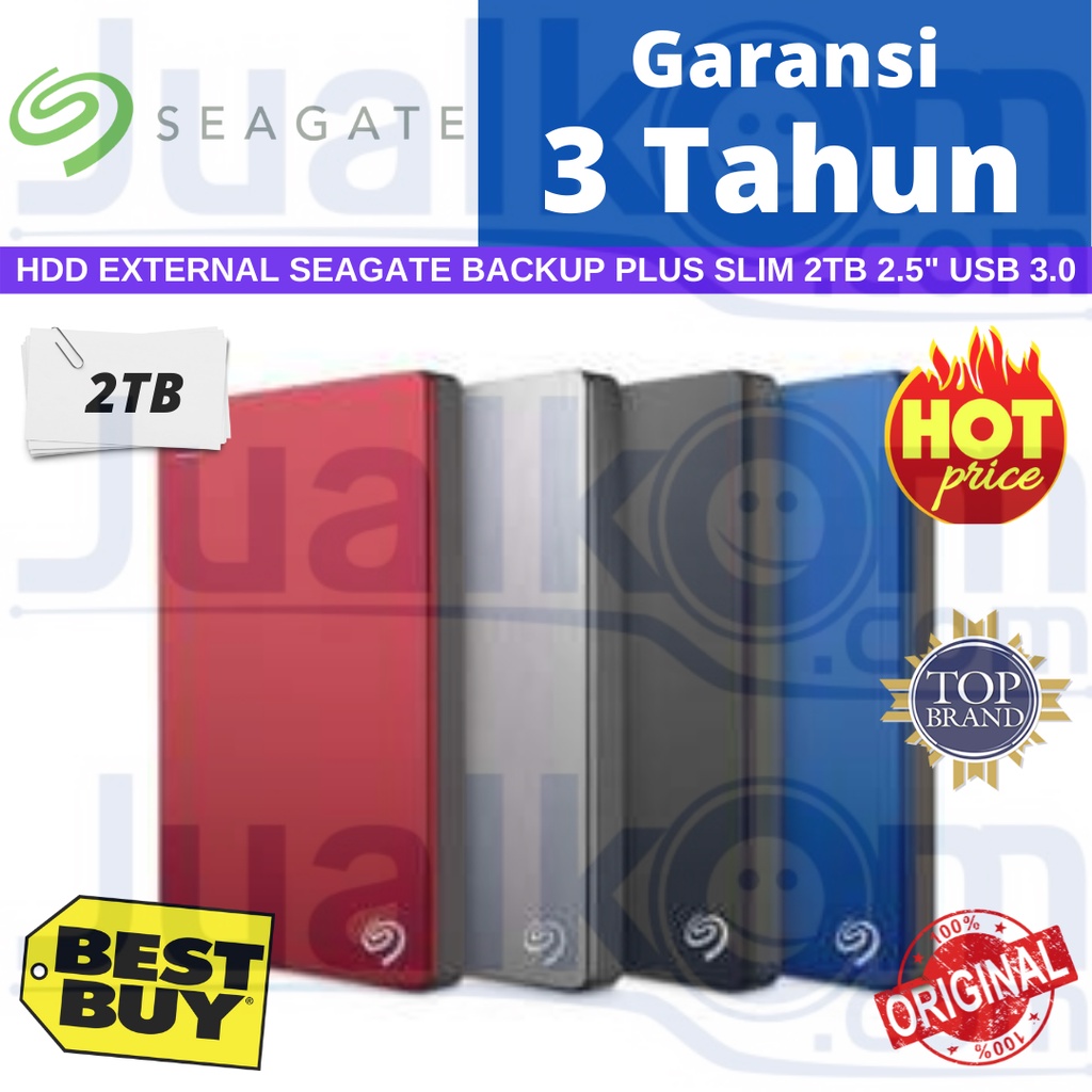 Seagate New Backup Plus Slim 2TB Harddisk External Hardisk Eksternal 2.5&quot; USB 3.0