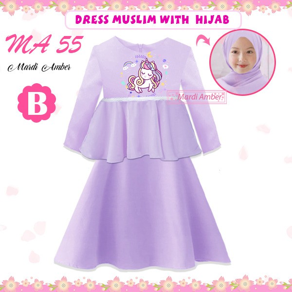 Dress Anak Muslim with Hijab Mardi Amber MA 55 A,B,F