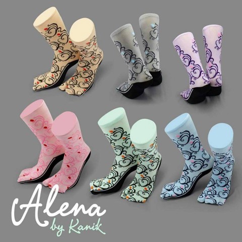 Kaos Kaki Wanita Murah / KANIK Sock Infinity Motif ALENA / Kaos Kaki Jempol Muslimah Panjang