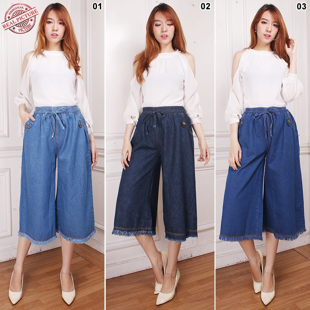 Wina celana kulot pendek batik 7per8 wanita fit to XL