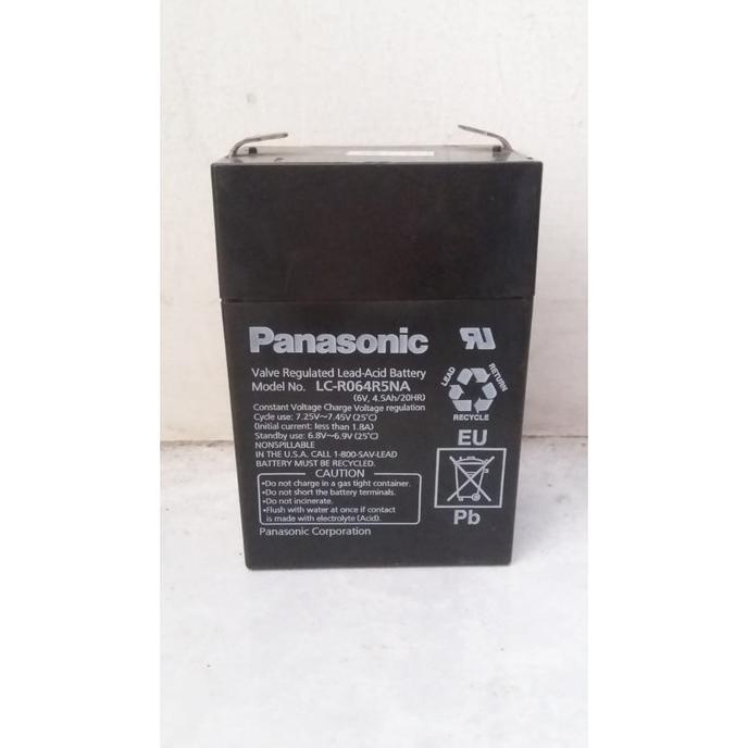 Baterai Panasonic VRLA 6V 4.5Ah original/aki lampu ---NEW---