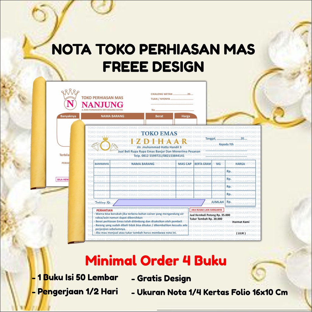 

nota olshop / nota toko mas custum free design