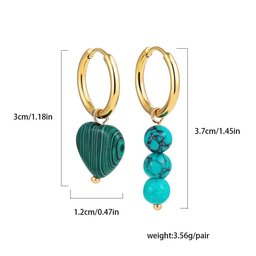 Mxbeauty Anting Bohemian Lucu Sederhana Hati Gaya Etnik Anting Panjang Lingkaran Bulat Anting Perhiasan Pantai Anting Asimetris