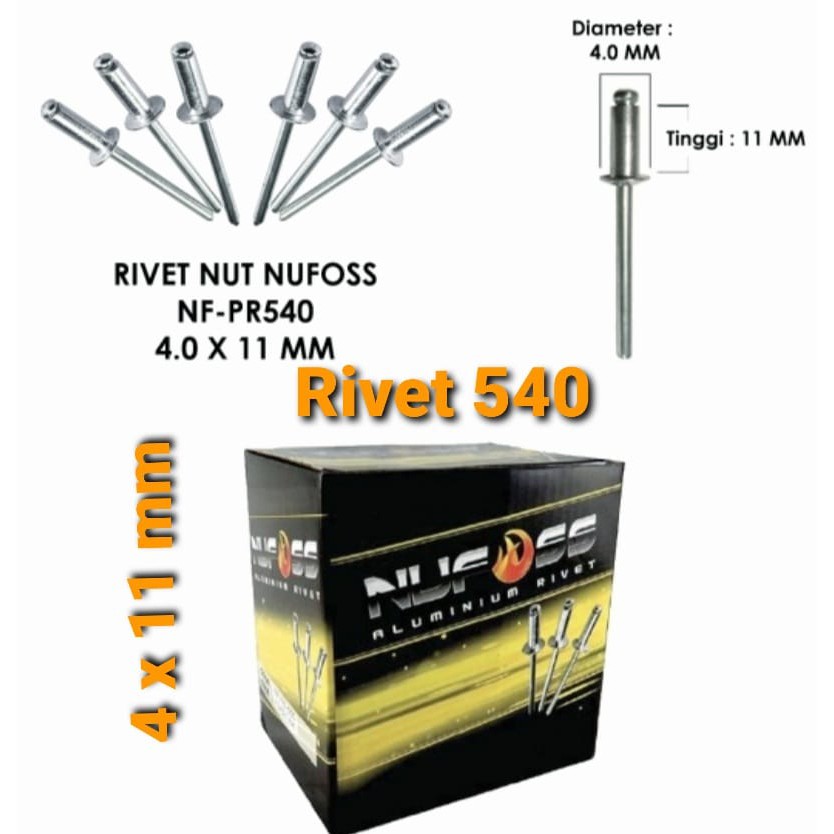 PAKU RIVET 540 4.0X11MM NUFOSS 1000 pcs