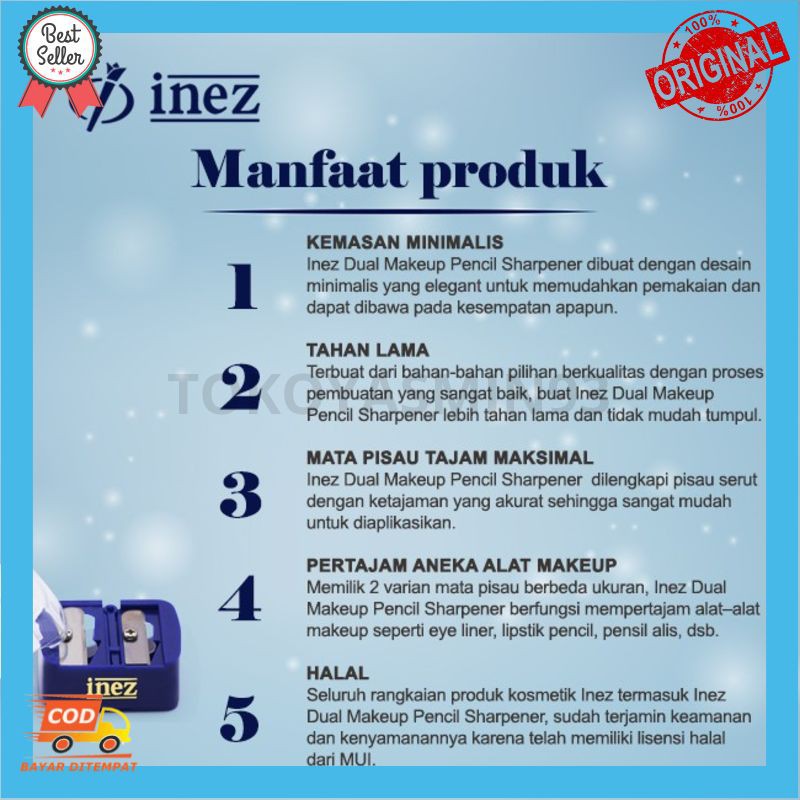 Inez Dual Makeup Pencil Sharpener Murah