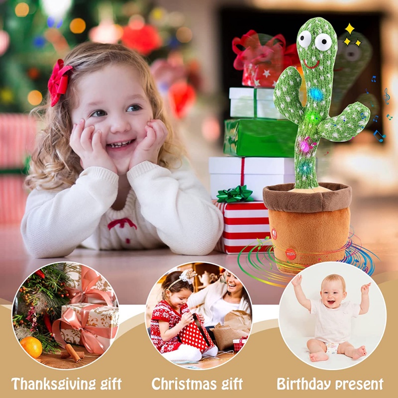 Mainan Bayi Joget Bisa Ngomong Kaktus Mainan Edukasi Balita Baby Plush Doll Toy Boneka Kaktus Goyang