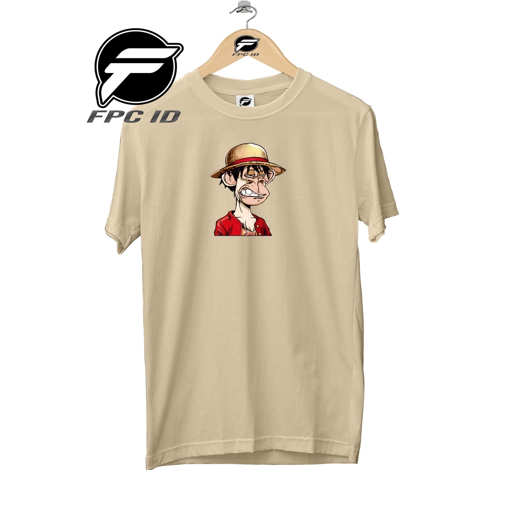 Kaos Anime One Piece Luffy Monkey Face Cotton Combed 30s Baju Atasan Pria T Shirt Wanita Jumbo Pilihan Favorit Fpc Id