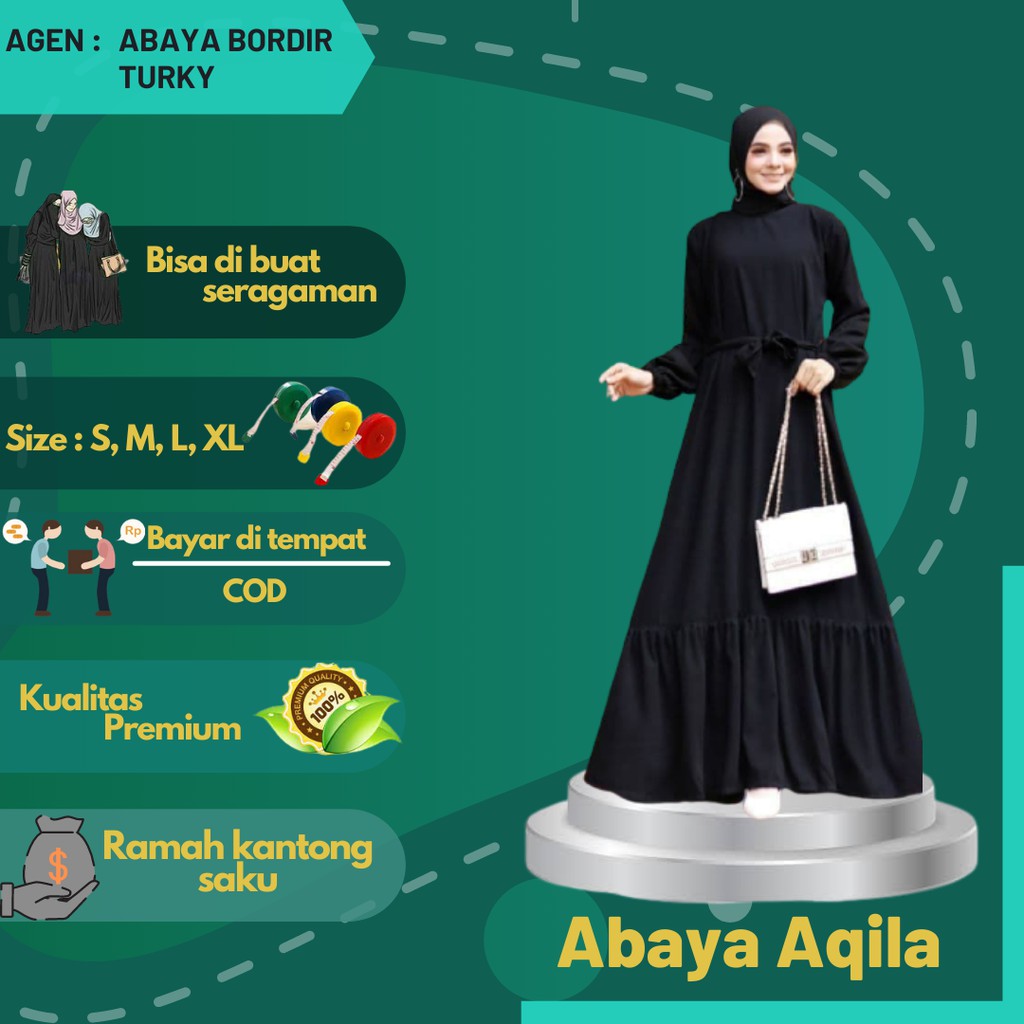 Abaya polos hitam remaja murah premium/Abaya Aqila