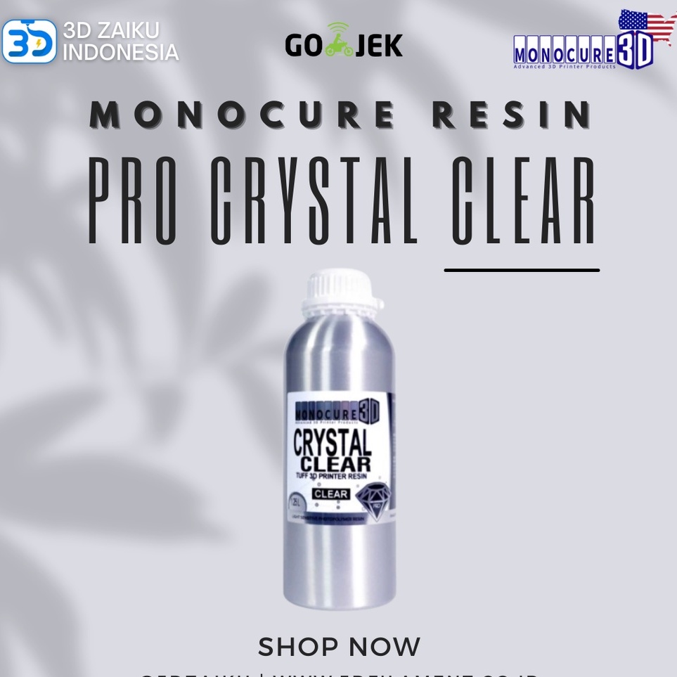 Original Monocure PRO Crystal Clear 3D Printer Resin from Australia