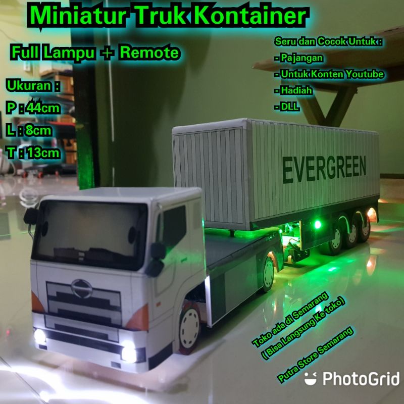 Miniatur Truk Kontainer Remote Control Full Lampu RC Truk Oleng Trek Mini