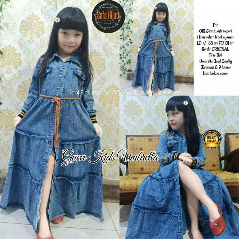 OLLA KIDS MAXY JEANS - DRESS ANAK PEREMPUAN