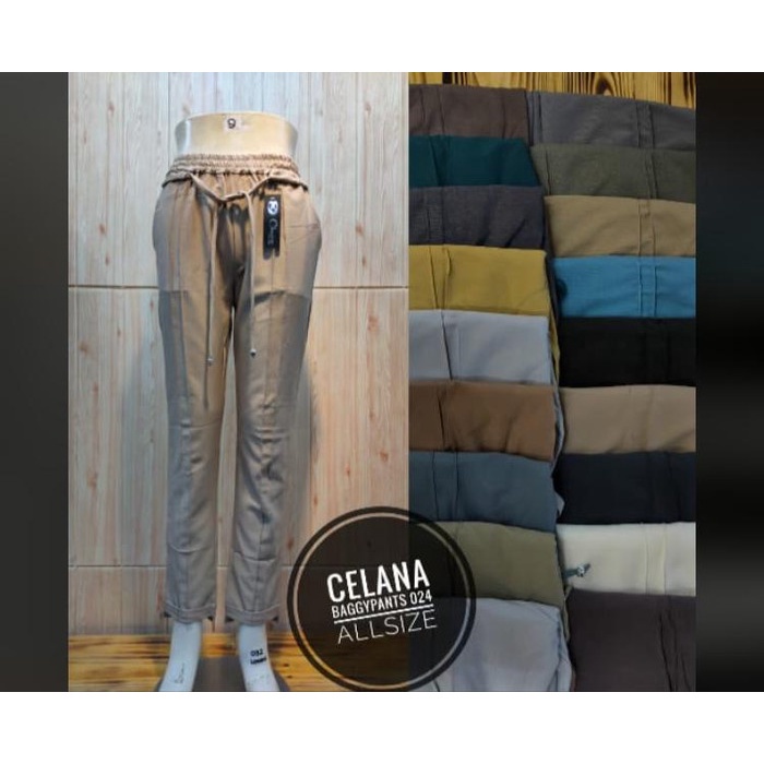 Celana Panjang Baggy Pants Wanita Kantoran Bahan Lembut Model 024