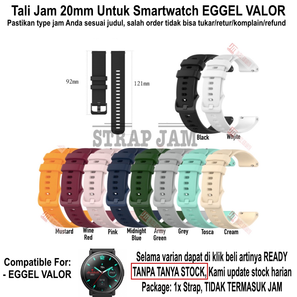 OYE Tali Jam Eggel Valor - Strap 20mm Silikon Lentur Nyaman Di Tangan