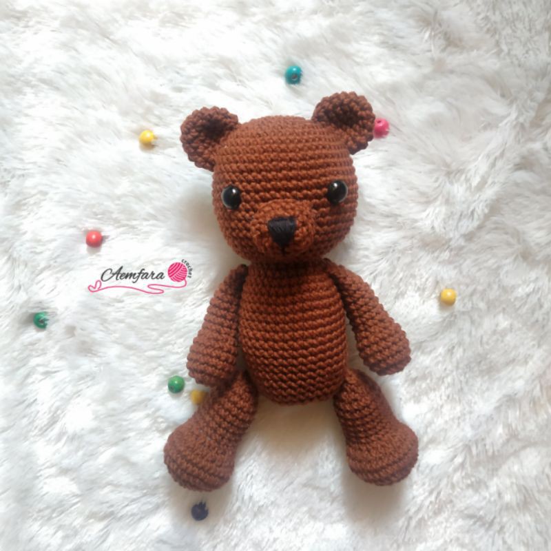 boneka rajut beruang (boneka mr. bean)