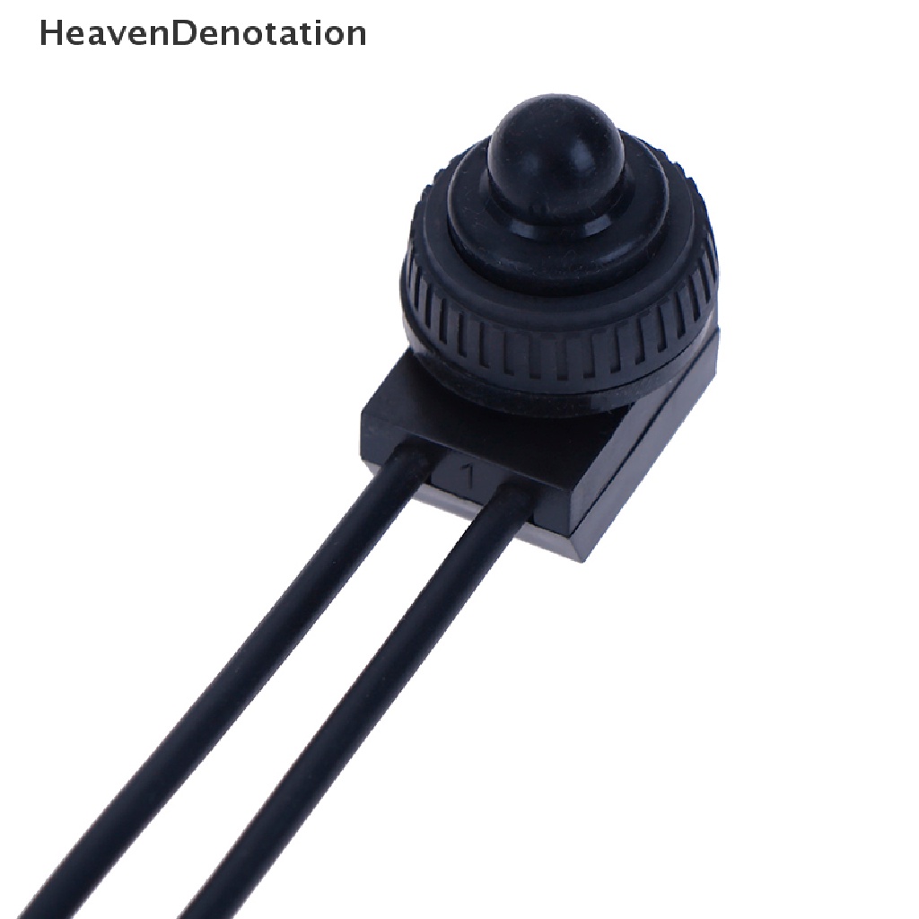 Saklar Tombol Tekan On-Off 220v Anti Air Dengan Kabel Lead 4 &quot;Warna Hitam