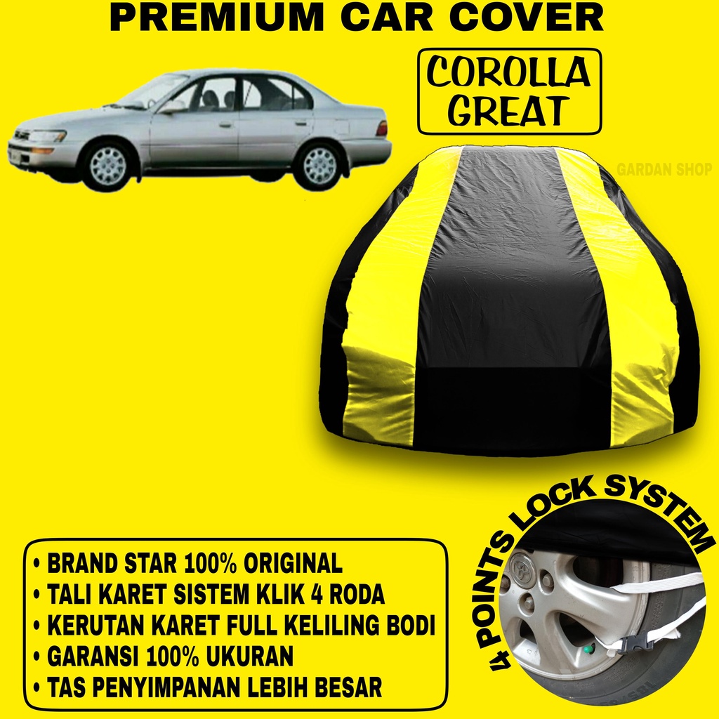 Body Cover COROLLA GREAT Sarung Strip KUNING Penutup Pelindung Bodi Mobil Corolla Great PREMIUM