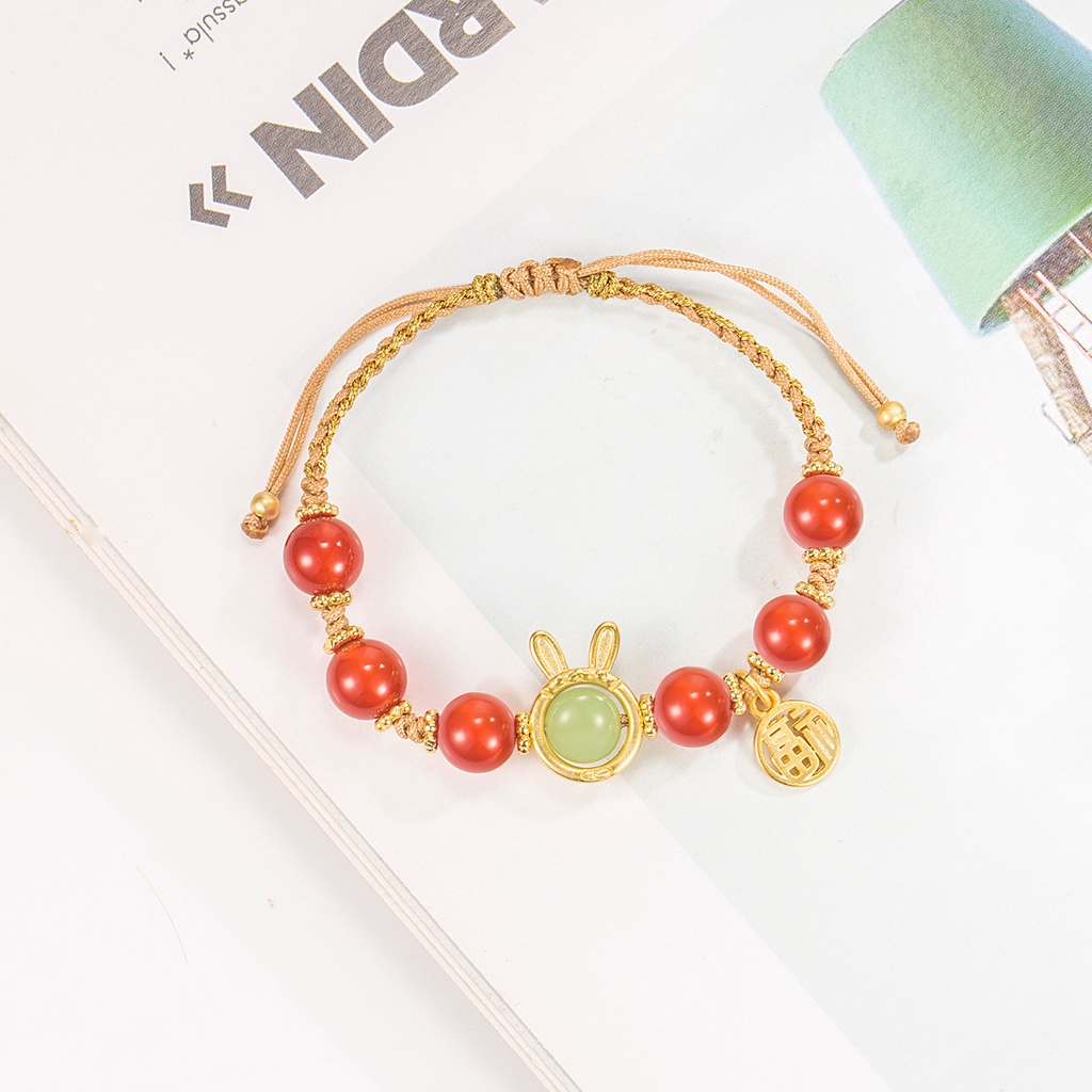 Gelang Tangan Manik-Manik Batu Agate Xiaomengtu Untuk Wanita