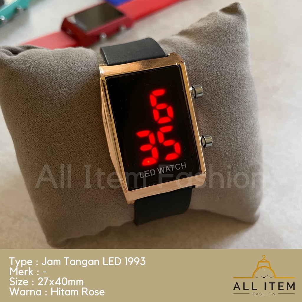 COD✅ Jam Tangan Digital LED 1993 Rubber Electronic Fashion Pria Wanita /Jam Kotak / Watches