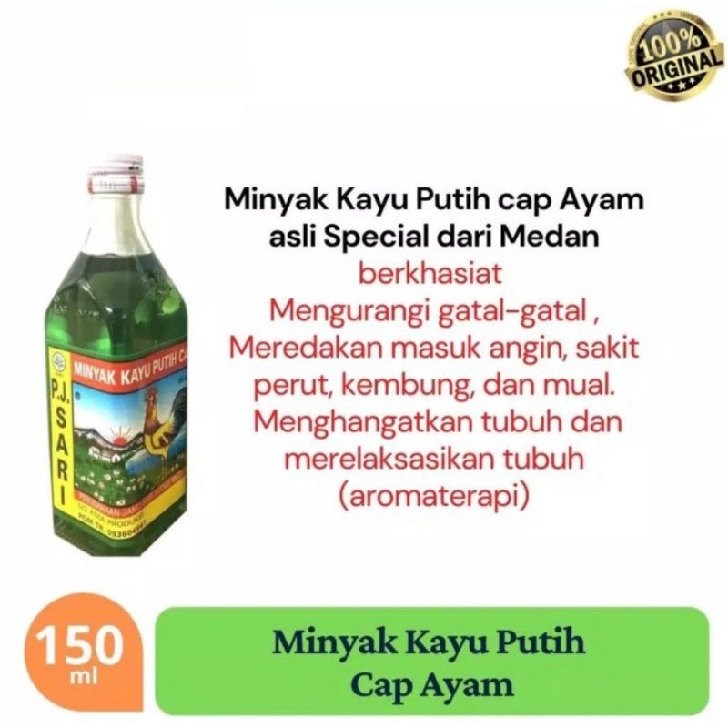 Minyak Kayu Putih Cap Ayam Kemasan Botol 150 ml