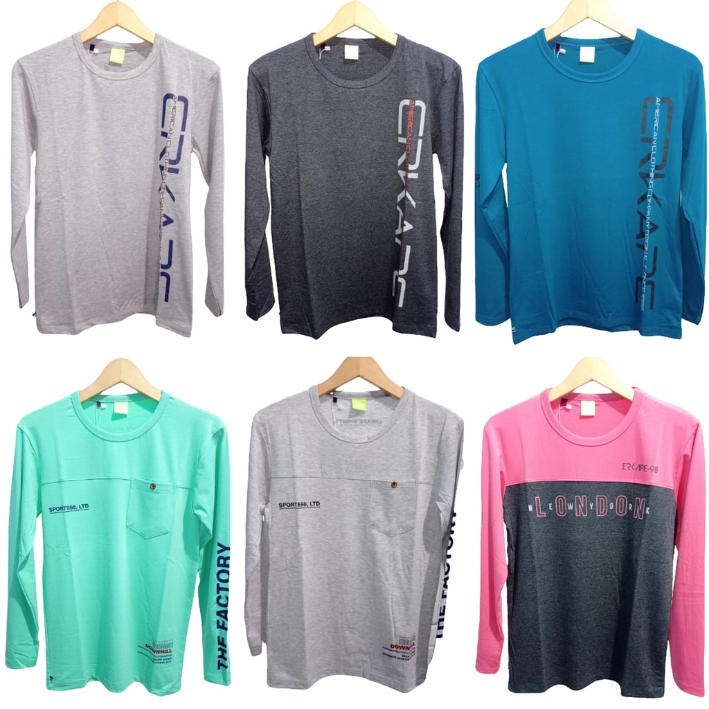 Kaos Oblong Lengan Panjang Pria Remaja ERKAPE Size M