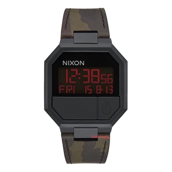 WatchHappy Nixon A9442255 RE-RUN Black Army Leather Strap All Digital  Best Seller Original Warranty