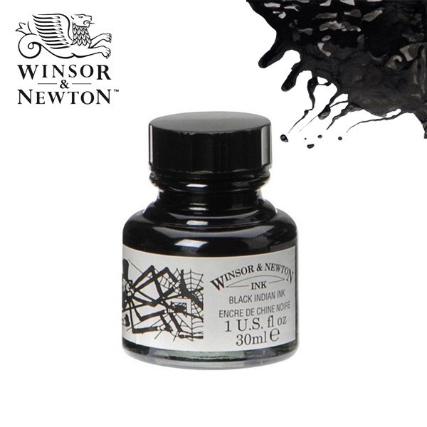 

(TERLARIS) Winsor & Newton Drawing Ink Black 30ml (Indian Ink)