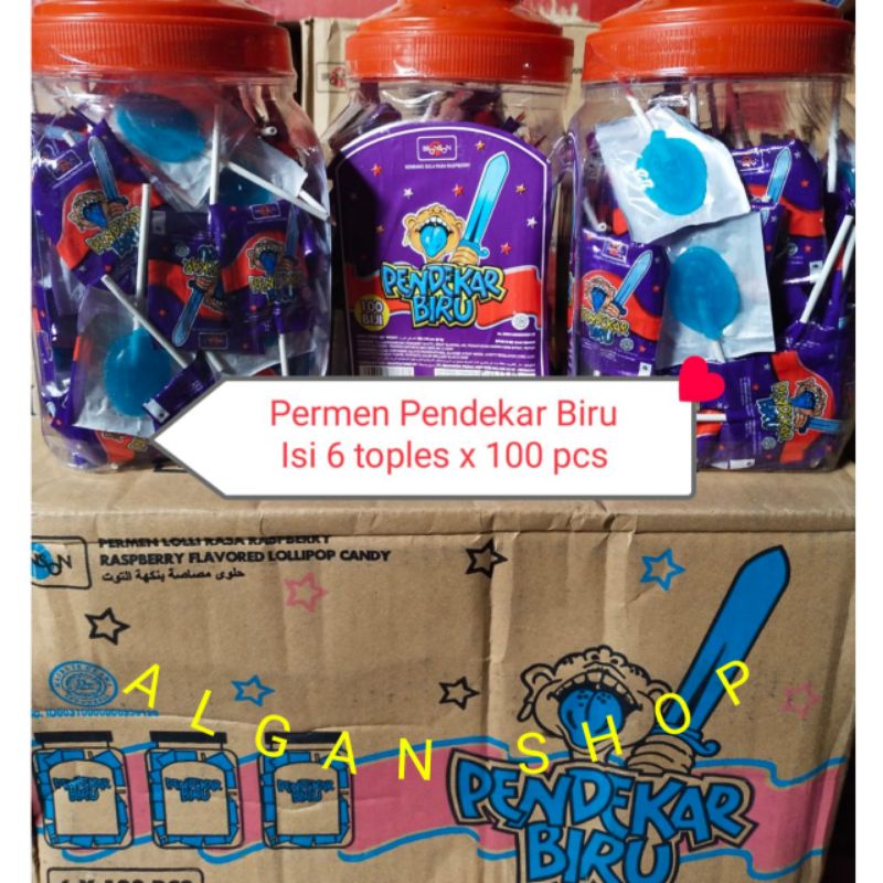 Jual Permen Pendekar Biru 6 Toples Hot Hot Pop Candy Kembang Gula Rasa Permen Jadul Snack 6640