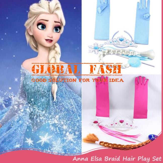 ♡ set mahkota frozen elsa anna / crown frozen 4 in 1 / mahkota rambut tongkat elsa anna ♤