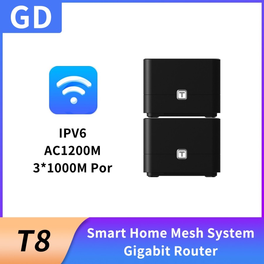 Totolink T8 AC1200 Smart Mesh Home Wi-Fi Router (2-Pack)