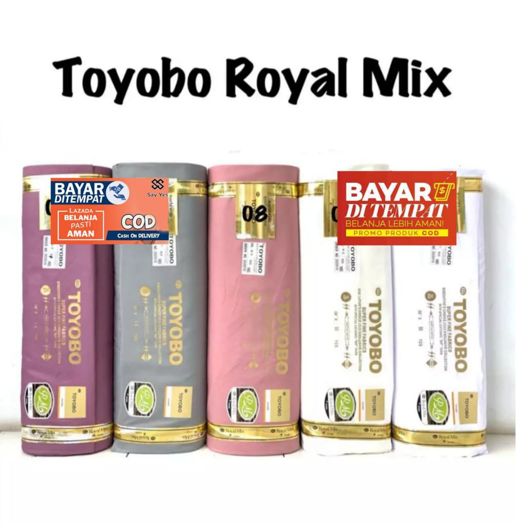 [0.5 m] Bahan Kain Katun Toyobo Meteran Adem Toyobo Royal Mix Premium Cocok Untuk Baju Gamis, Koko,