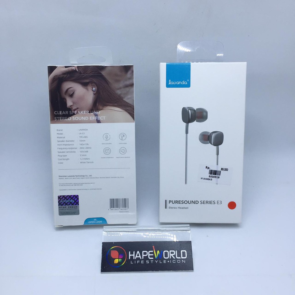 HEADSET LAVANDA ORIGINAL LA-E3 EARPHONE ORI SUARA MANTAP KABEL 1.2 METER DENGAN HARGA MURAH