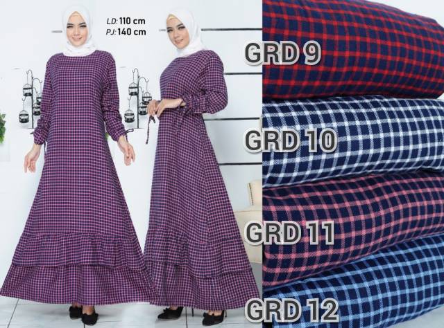 Gamis flanel/gamis rempel/gamis rempel tangan serut/gamis flanel rempel /gamis/gamis kotak/gamis