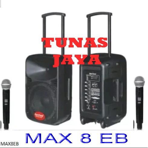 Speaker Portable Amplifier Wireless BARETONE MAX8EB 8 INCH max 8eb ORI FREE 1 STAND SPEAKER 1 MIC