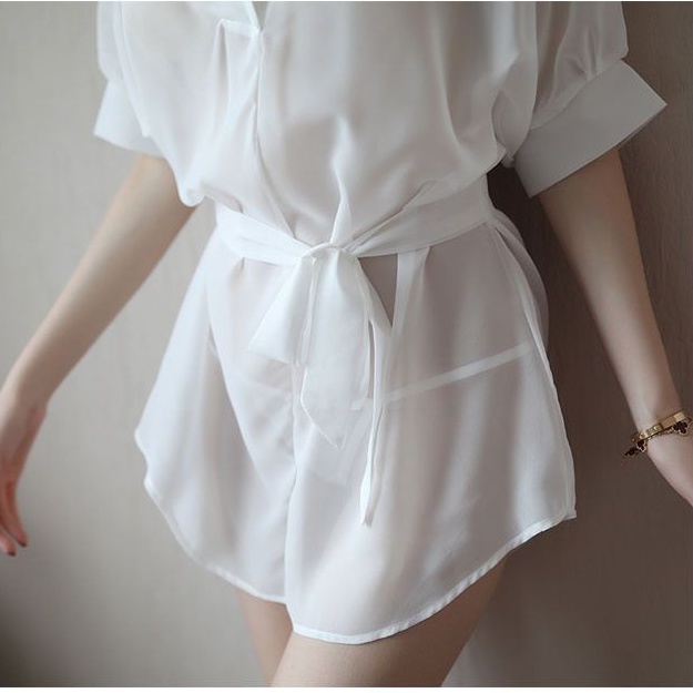 Oversize Boyfriend Shirt Tali Sexy Kemeja Tidur Wanita Nyaman Halus