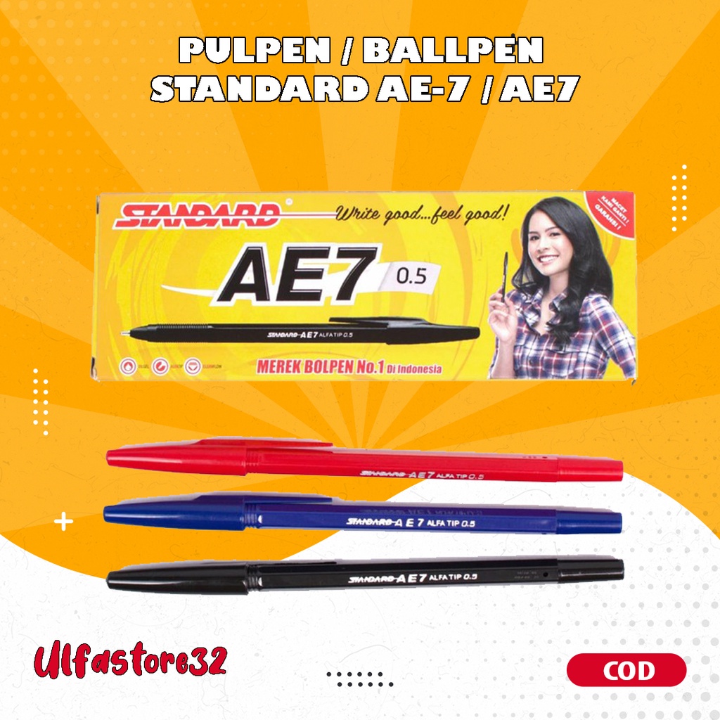 

[ LUSINAN ] PULPEN / BALLPEN STANDARD AE-7 / AE7 / atk grosir murah sekolah