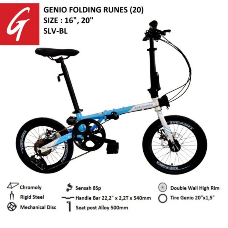Sepeda lipat 16 inch Genio Runes 1.0