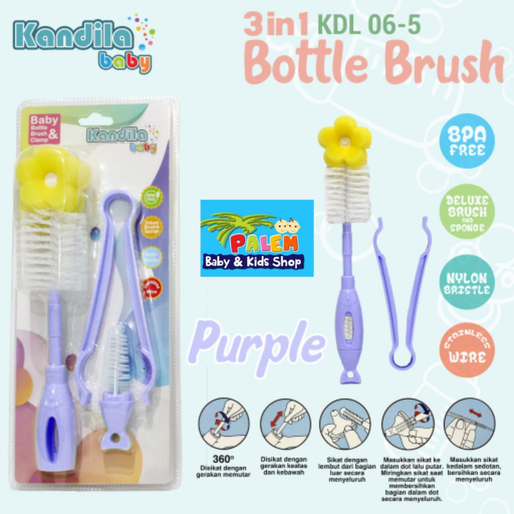 Kandila Bottle Brush sikat botol susu bayi KDL 06-5 3in1