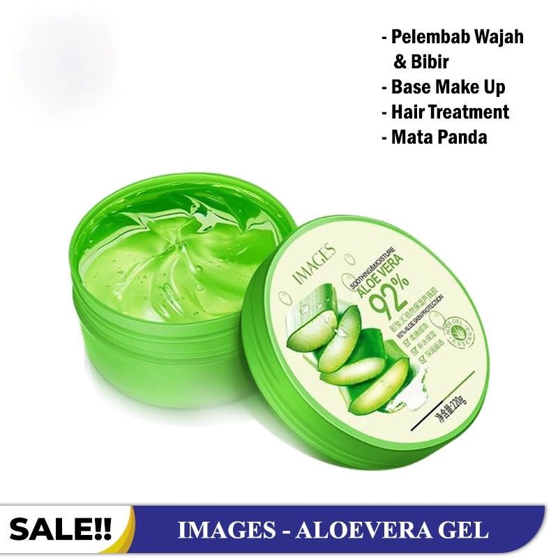 TERMURAH !!! IMAGES Aloe Vera Soothing Gel 92% 220 ml / Aloe Vera Gel Wajah Glowing Masker Wajah Pelembab Rambut