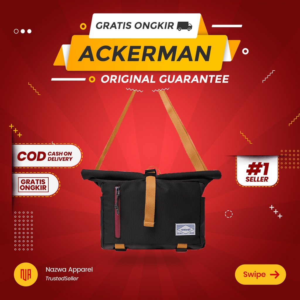 TAS SELEMPANG SHOULDER BAG KAMERA VISVAL ACKERMAN BLACK