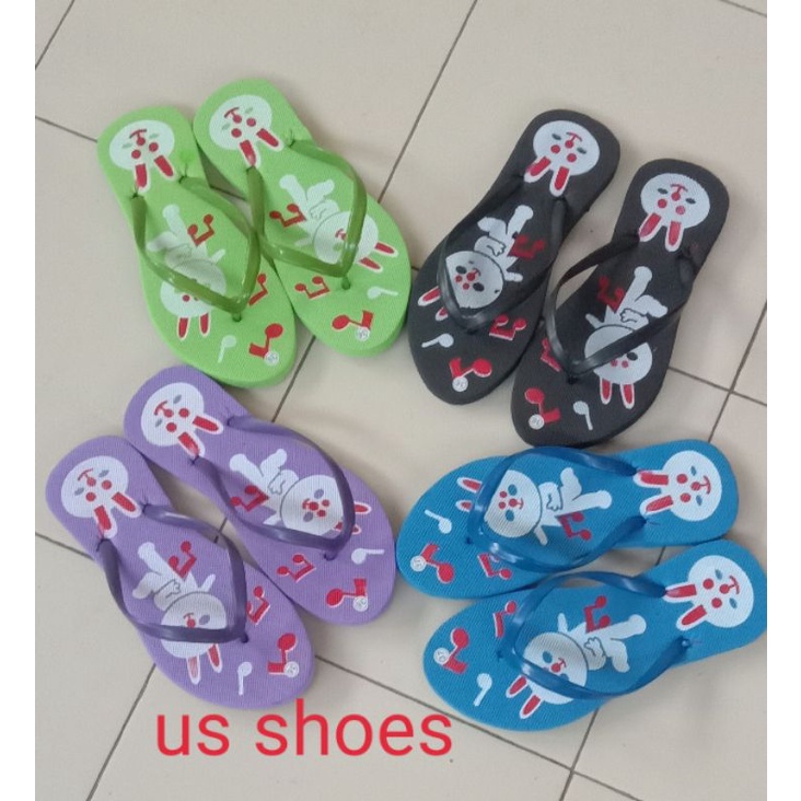 Sandal jepit wanita dewasa sablon kelinci