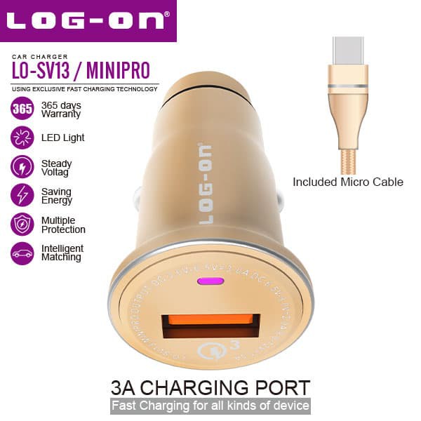 SAVER LOG-ON MINIPRO LO-SV13 3A QUICK CHARGE QUALCOMM FAST CHARGING