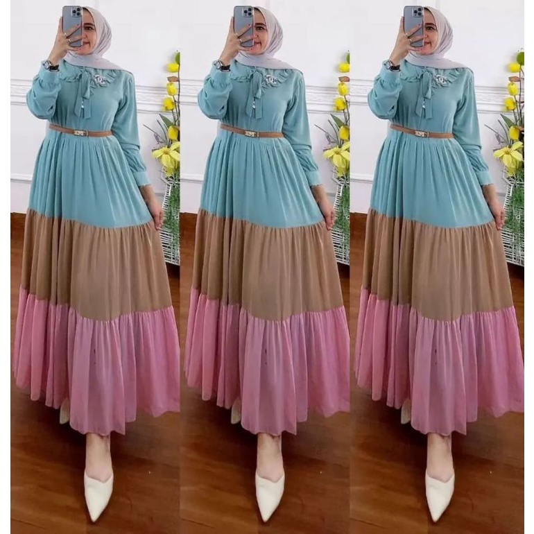 BAJU GAMIS WANITA CANTIK PEREMPUAN CEWEK REMAJA DEWASA SYARI SYAR'I ASDF PESTA POLOS SIMPLE KONDANGA