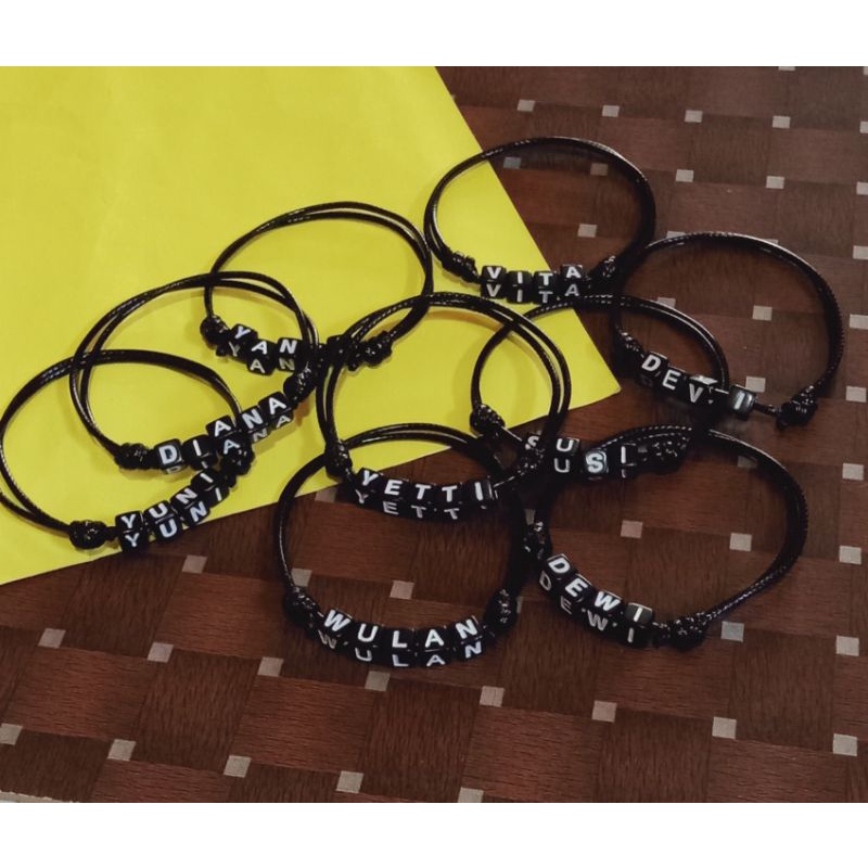 Gelang Nama Gelang Tali Huruf Kotak Gelang Tali korea Waterproof