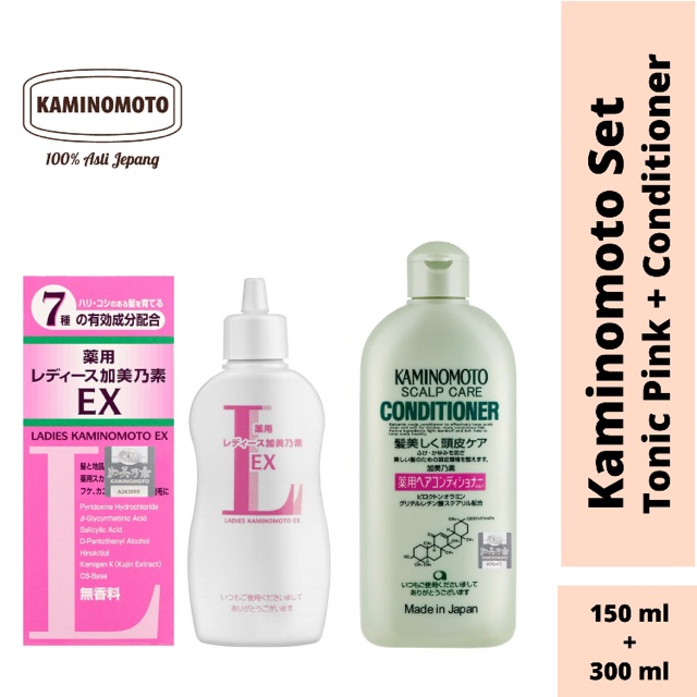 Kaminomoto BUNDLING Kaminomoto Hair Tonic Pink & Conditioner