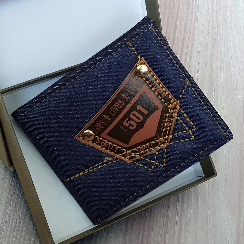 SHOPEE 7.7 BOMBASTIS SALE!! DOMPET PRIA DOMPET PENDEK DOMPET KAIN BAHAN JEANS DOMPET LIPAT DOMPET MURAH + BOX