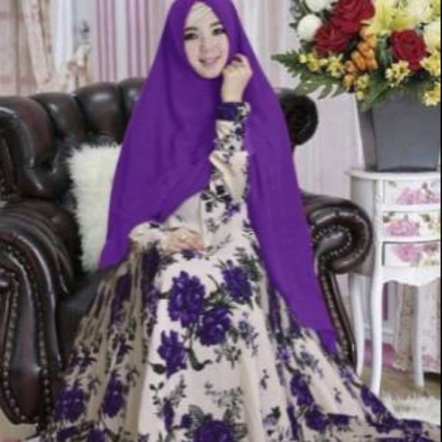 SALWA-GAMIS SYARI MONALISA XL JUMBO BUNGA REALPICT-LD110.-lD120-LD130