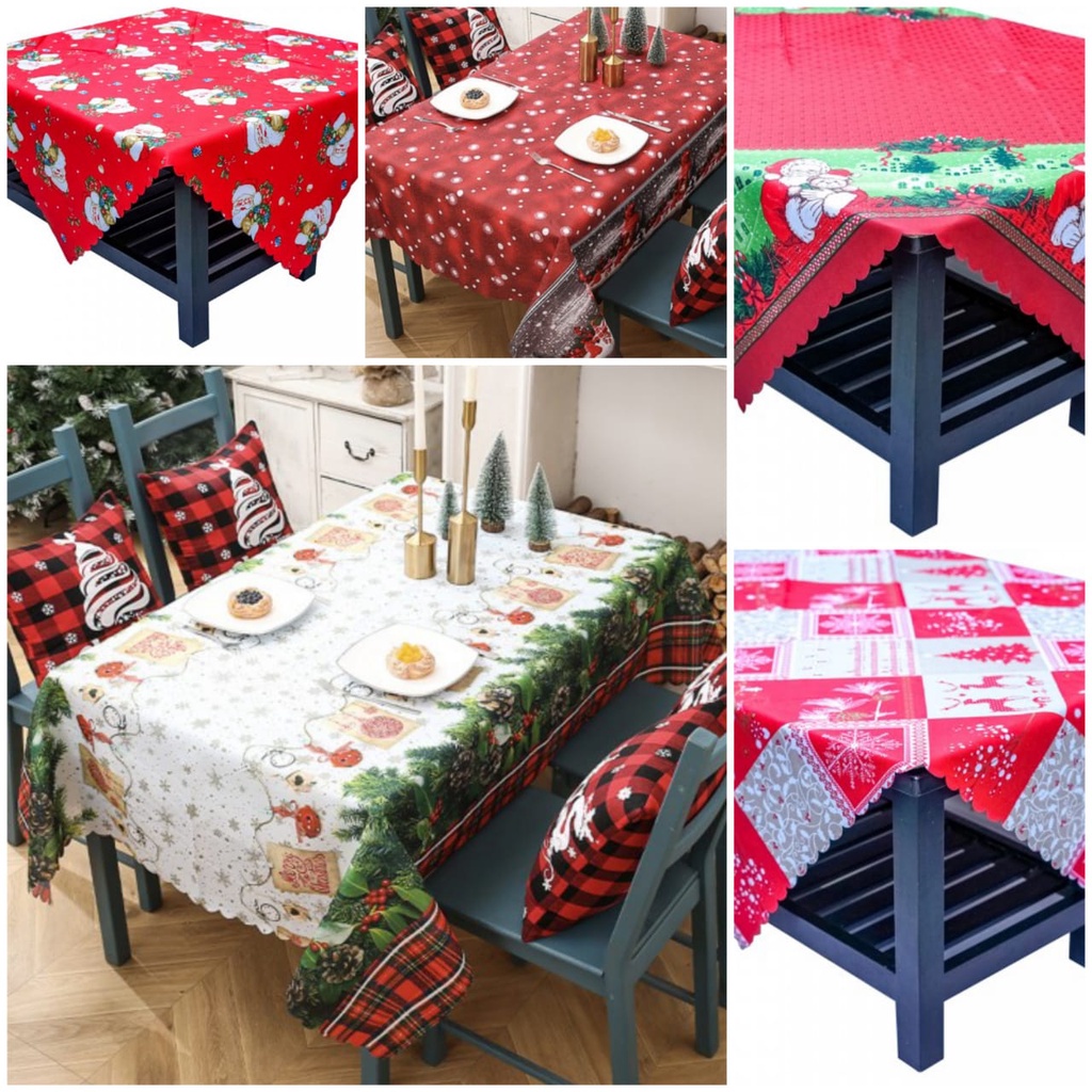 Taplak Meja Natal 120 x 150cm taplak meja persegi taplak natal taplak meja bulat taplak meja kotak t
